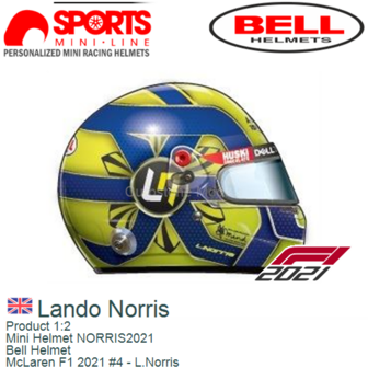 Product 1:2 | Mini Helmet NORRIS2021 | Bell Helmet | McLaren F1 2021 #4 - L.Norris