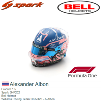 Product 1:5 | Spark 5HF202 | Bell Helmet | Williams Racing Team 2025 #23 - A.Albon