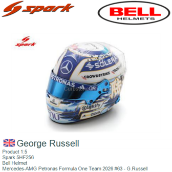 Product 1:5 | Spark 5HF256 | Bell Helmet | Mercedes-AMG Petronas Formula One Team 2026 #63 - G.Russell