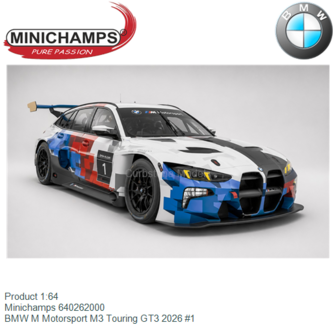 Product 1:64 | Minichamps 640262000 | BMW M Motorsport M3 Touring GT3 2026 #1