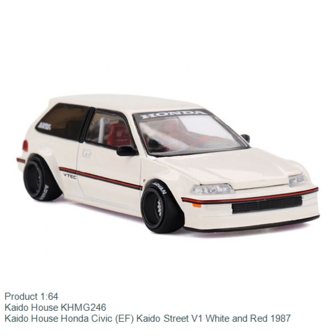 Product 1:64 | Kaido House KHMG246 | Kaido House Honda Civic (EF) Kaido Street V1 White and Red 1987