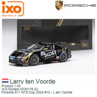 Product 1:43 | IXO-Models GTM176.22 | Porsche 911 GT3 Cup 2024 #12 - L.ten Voorde
