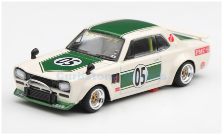 Product 1:64 | MiniGT MGT01343 | Liberty Walk Nissan Skyline 2000 GT-R (KPGC110) Kenmeri White and Green 1969 #05