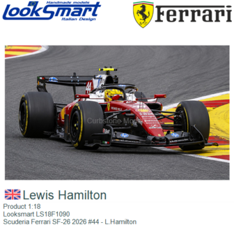 Product 1:18 | Looksmart LS18F1090 | Scuderia Ferrari SF-26 2026 #44 - L.Hamilton