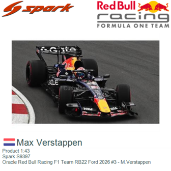 Product 1:43 | Spark S9397 | Oracle Red Bull Racing F1 Team RB22 Ford 2026 #3 - M.Verstappen
