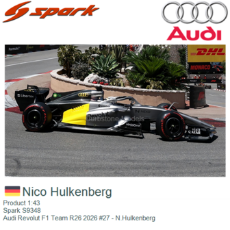 Product 1:43 | Spark S9348 | Audi Revolut F1 Team R26 2026 #27 - N.Hulkenberg