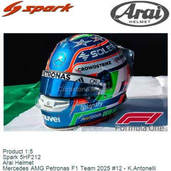 Product 1:5 | Spark 5HF212 | Arai Helmet | Mercedes AMG Petronas F1 Team 2025 #12 - K.Antonelli