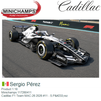 Product 1:18 | Minichamps 117260411 | Cadillac F1 Team MAC-26 2026 #11 - S.P&amp;#233;rez