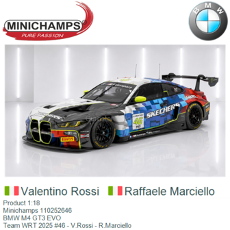 Product 1:18 | Minichamps 110252646 | BMW M4 GT3 EVO | Team WRT 2025 #46 - V.Rossi - R.Marciello