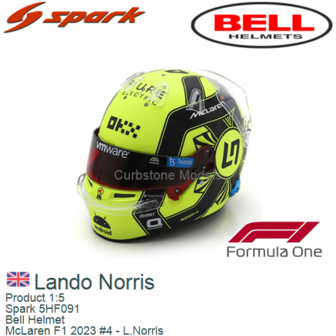 Product 1:5 | Spark 5HF091 | Bell Helmet | McLaren F1 2023 #4 - L.Norris