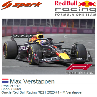 Product 1:43 | Spark S9669 | Oracle Red Bull Racing RB21 2025 #1 - M.Verstappen