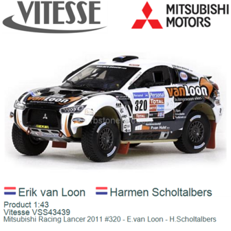 Product 1:43 | Vitesse VSS43439 | Mitsubishi Racing Lancer 2011 #320 - E.van Loon - H.Scholtalbers