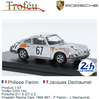 Product 1:43 | Trofeu DSN-144 | Porsche 911 S GT-2.0 | Cheetah Racing Cars 1969 #67 - P.Farjon - J.Dechaumel 