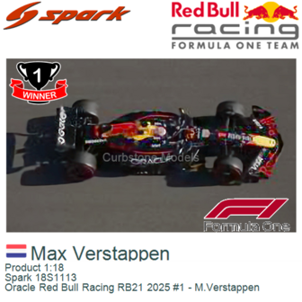 Product 1:18 | Spark 18S1113 | Oracle Red Bull Racing RB21 2025 #1 - M.Verstappen