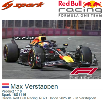 Product 1:18 | Spark 18S1116 | Oracle Red Bull Racing RB21 Honda 2025 #1 - M.Verstappen