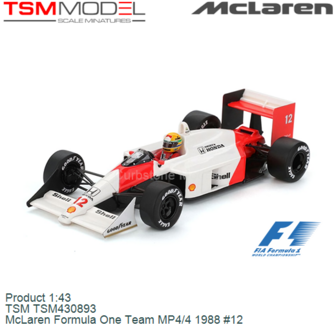 Product 1:43 | TSM TSM430893 | McLaren Formula One Team MP4/4 1988 #12