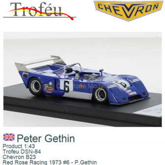 Product 1:43 | Trofeu DSN-84 | Chevron B23 | Red Rose Racing 1973 #6 - P.Gethin