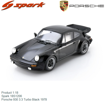 Product 1:18 | Spark 18S1206 | Porsche 930 3.3 Turbo Black 1978