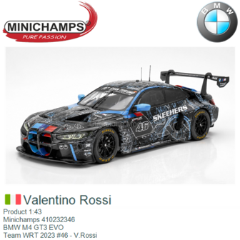 Product 1:43 | Minichamps 410232346 | BMW M4 GT3 EVO | Team WRT 2023 #46 - V.Rossi