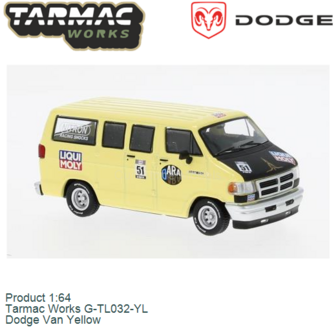 Product 1:64 | Tarmac Works G-TL032-YL | Dodge Van Yellow