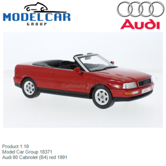 Product 1:18 | Model Car Group 18371 | Audi 80 Cabriolet (B4) red 1991