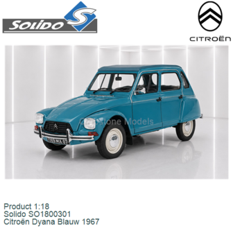 Product 1:18 | Solido SO1800301 | Citro&euml;n Dyana Blauw 1967