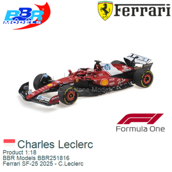 Product 1:18 | BBR Models BBR251816 | Ferrari SF-25 2025 - C.Leclerc