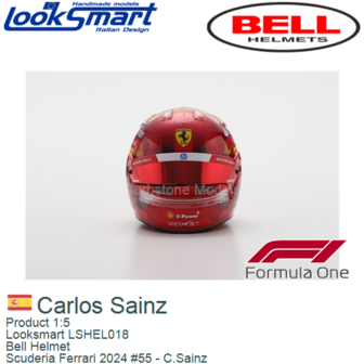 Product 1:5 | Looksmart LSHEL018 | Bell Helmet | Scuderia Ferrari 2024 #55 - C.Sainz