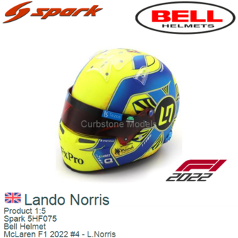 Product 1:5 | Spark 5HF075 | Bell Helmet | McLaren F1 2022 #4 - L.Norris