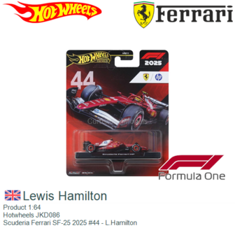 Product 1:64 | Hotwheels JKD086 | Scuderia Ferrari SF-25 2025 #44 - L.Hamilton