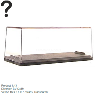 Product 1:43 | Diversen BV43MM | Vitrine 16 x 6.5 x 7 Zwart / Transparant