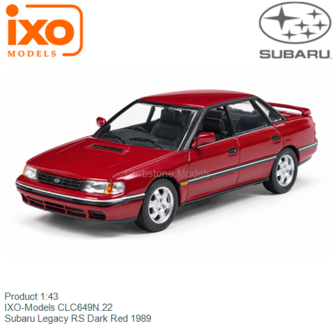 Product 1:43 | IXO-Models CLC649N.22 | Subaru Legacy RS Dark Red 1989