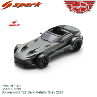 Product 1:43 | Spark S7599 | Donkervoort F22 Dark Metallic Grey 2024