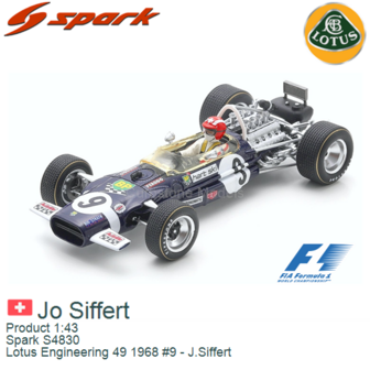 Product 1:43 | Spark S4830 | Lotus Engineering 49 1968 #9 - J.Siffert