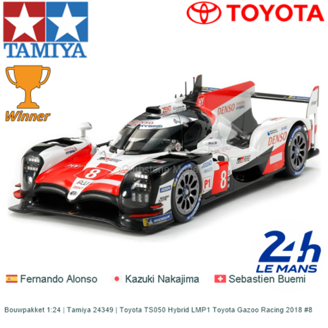 precedent op gang brengen gevangenis Bouwpakket 1:24 | Tamiya 24349 | Toyota TS050 Hybrid LMP1 Toyota Gazoo  Racing 2018 #8