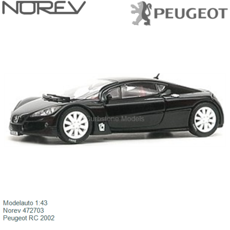 Zich verzetten tegen musicus over Modelauto 1:43 | Norev 472703 | Peugeot RC 2002