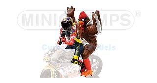 Motorfiets 1:12 | Minichamps 312980146 | Motorrijder Figuur met Kip 2008 #46 - Valentino Rossi