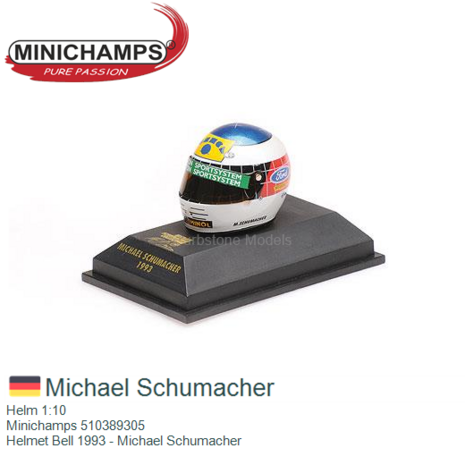 Helm 1:10 | Minichamps 510389305 | Helmet Bell 1993 - Michael Schumacher