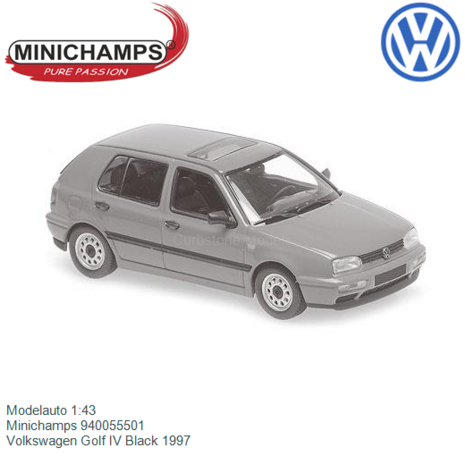 Modelauto 1:43 | Minichamps 940055501 | Volkswagen Golf IV Black 1997