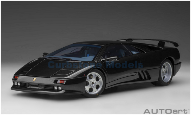 Baby Kilometers mesh Modelauto 1:18 | Autoart 79159 | Lamborghini Diabo SE30 Deep Black Metallic  1993