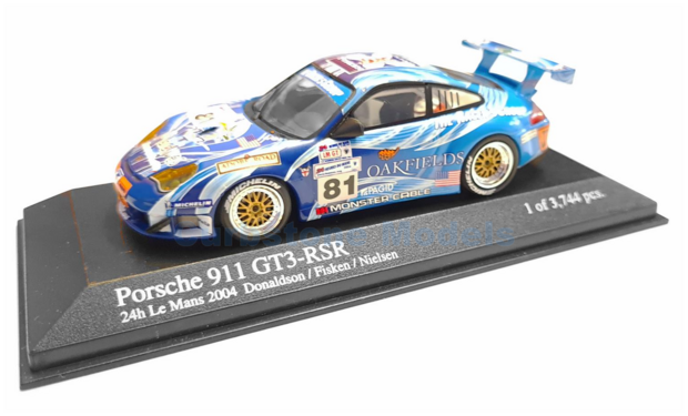 Modelauto 1:43 | Minichamps 400046981 | Porsche 911 GT3 RSR | The Racers Group 2004 #81 - J.Nielsen - I.Donaldson - G.Fisken