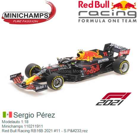 Modelauto 1:18 | Minichamps 110211911 | Red Bull Racing RB16B 2021 #11 - S.P&#233;rez