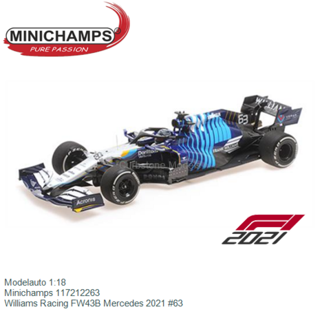 Modelauto 1:18 | Minichamps 117212263 | Williams Racing FW43B Mercedes 2021 #63