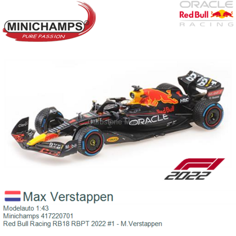 Modelauto 1:43 | Minichamps 417220701 | Red Bull Racing RB18 RBPT 2022 #1 - M.Verstappen