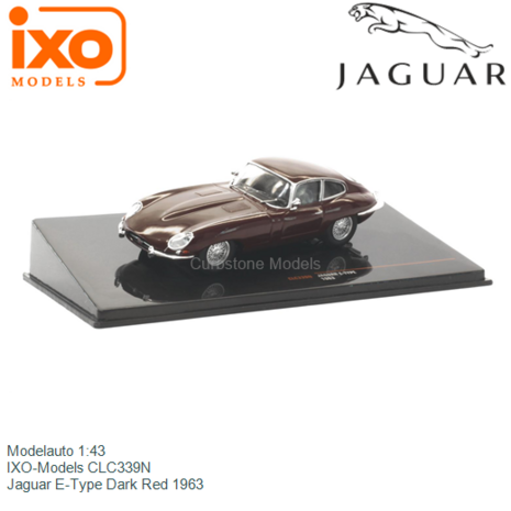 Modelauto 1:43 | IXO-Models CLC339N | Jaguar E-Type Dark Red 1963