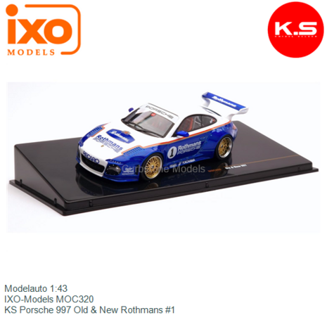 Modelauto 1:43 | IXO-Models MOC320 | KS Porsche 997 Old & New Rothmans #1