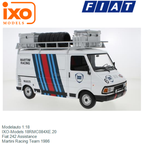 Modelauto 1:18 | IXO-Models 18RMC084XE.20 | Fiat 242 Assistance | Martini Racing Team 1986