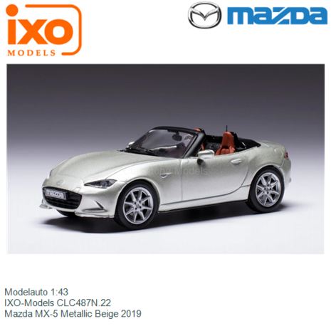 Modelauto 1:43 | IXO-Models CLC487N.22 | Mazda MX-5 Metallic Beige 2019