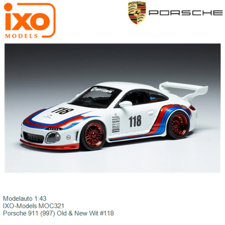 Modelauto 1:43 | IXO-Models MOC321 | Porsche 911 (997) Old & New Wit #118
