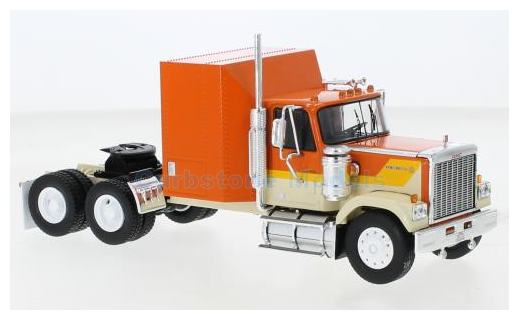 Vrachtwagen 1:43 | IXO-Models TR129.22 | GMC General Orange and Beige 1980
